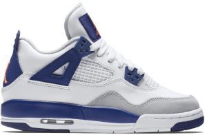 Jordan 4 Retro Deep Royal Blue (GS) White/Deep Royal Blue-Wolf Grey-Hyper Orange (487724-132)