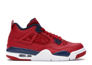 Jordan 4 Retro Fiba 2019 (GS) Gym Red/Obsidian-White-Metallic Gold (408452-617)