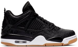 Jordan 4 Retro Laser Black Gum (GS) Black/White-Gum Light Brown-University Red (CI2970-001)