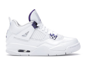 Jordan 4 Retro Metallic Purple (GS) White/Court Purple-Metallic Silver (408452-115)