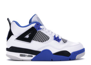 Jordan 4 Retro Motorsports 2017 (GS) White/Game Royal-Black (408452-117)