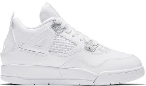 Jordan 4 Retro Pure Money 2017 (PS) White/Metallic Silver-Pure Platinum (308499-100)