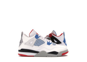 Jordan 4 Retro What The (PS) White/Military Blue-Fire Red-Black-Cement Grey (BQ7669-146)