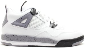 Jordan  4 Retro White Cement 2012 (PS) White/Black-Cement Grey (308499-103)