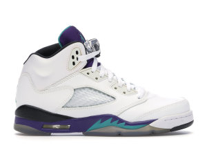 Jordan 5 Retro Grape 2013 (GS) White/Emerald-New-Grape-Ice-Blue (440888-108)
