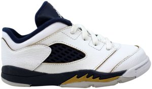 Jordan Air 5 Retro Low TD Dunk From Above White (TD) White/Midnight Navy Metallic Gold (314340-135)