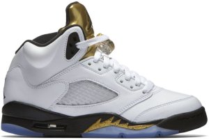 Jordan 5 Retro Olympic 2016 (GS) White/Black-Metallic Gold Coin (440888-133)