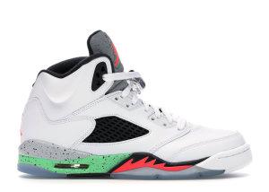 Jordan 5 Retro Poison Green (GS) White/Infrared 23-Light Poison Green-Black (440888-115)