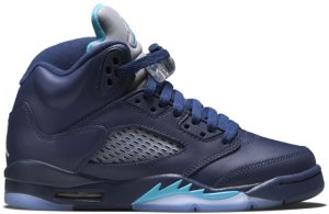 Jordan 5 Retro Pre-Grape (GS) Midnight Navy/Turquoise Blue-White (440888-405)