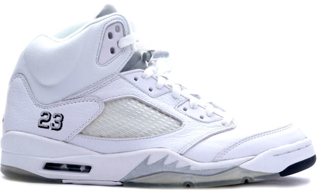 Jordan 5 Retro Metallic White (2000) White/Metallic Silver/Black (136045-101)