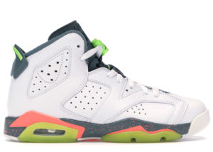 Jordan 6 Retro Bright Mango (GS) White/Ghost Green-Hasta-Bright Mango (384665-114)
