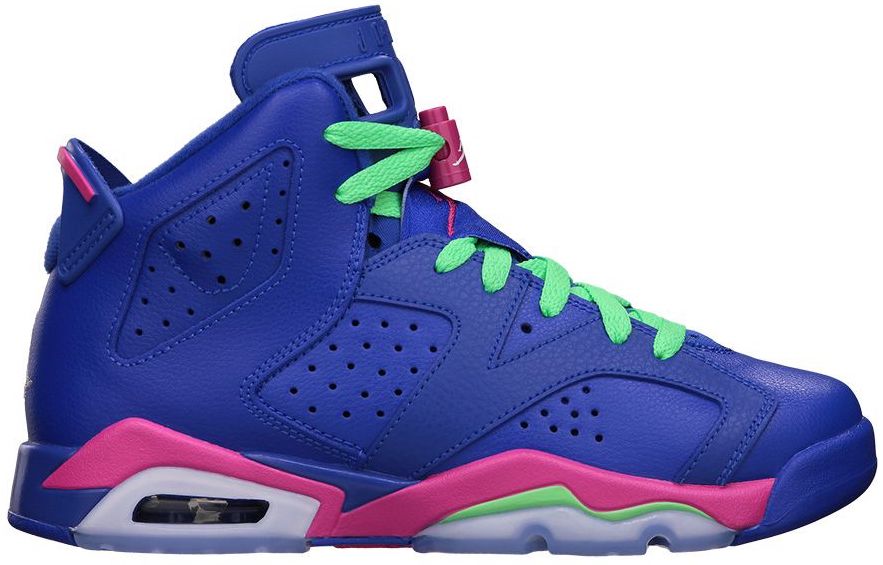Jordan 6 Retro Game Royal (GS) Gm Royal/White-Vvd Pnk-Light Lcd Grn (543390-439)