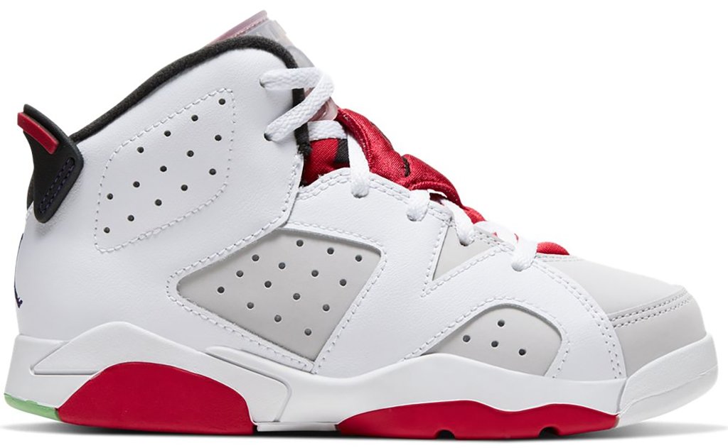 Jordan 6 Retro Hare (PS) Neutral Grey/White-True Red-Black (384666-062)