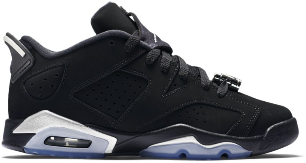Jordan 6 Retro Chrome 2015 (GS) Black/Metallic Silver-White (768881-003)