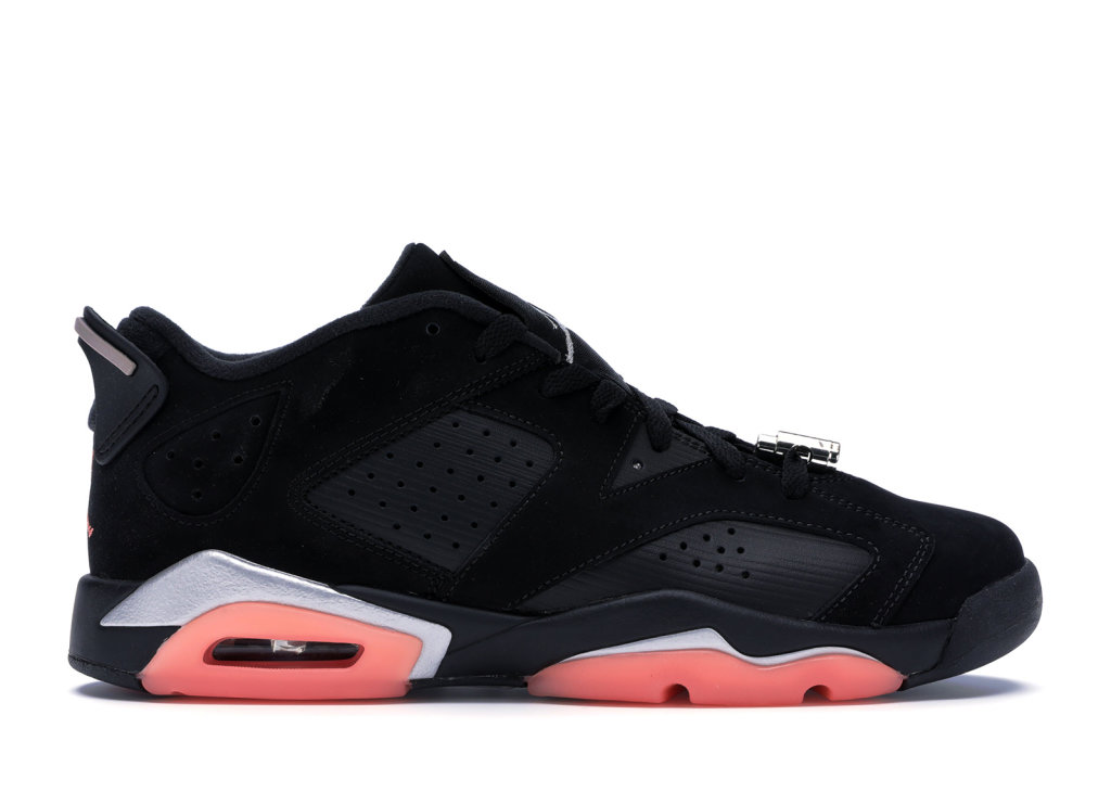 Jordan 6 Retro Low Sunblush (GS) Black/Sunblush-Metallic Silver (768878-022)