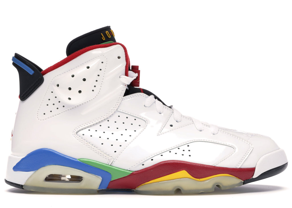 Jordan 6 Retro Olympic Flag Beijing White/Varsity Red-Green Bean-New Blue (325387-161)