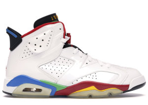 Jordan 6 Retro Olympic Flag Beijing White/Varsity Red-Green Bean-New Blue (325387-161)