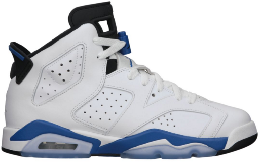 Jordan 6 Retro Sport Blue 2014 (GS) White/Sport Blue-Black (384665-107)