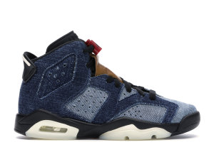 Jordan  6 Retro Washed Denim (GS) Washed Denim/Sail-Varsity Red-Black (CV5489-401)