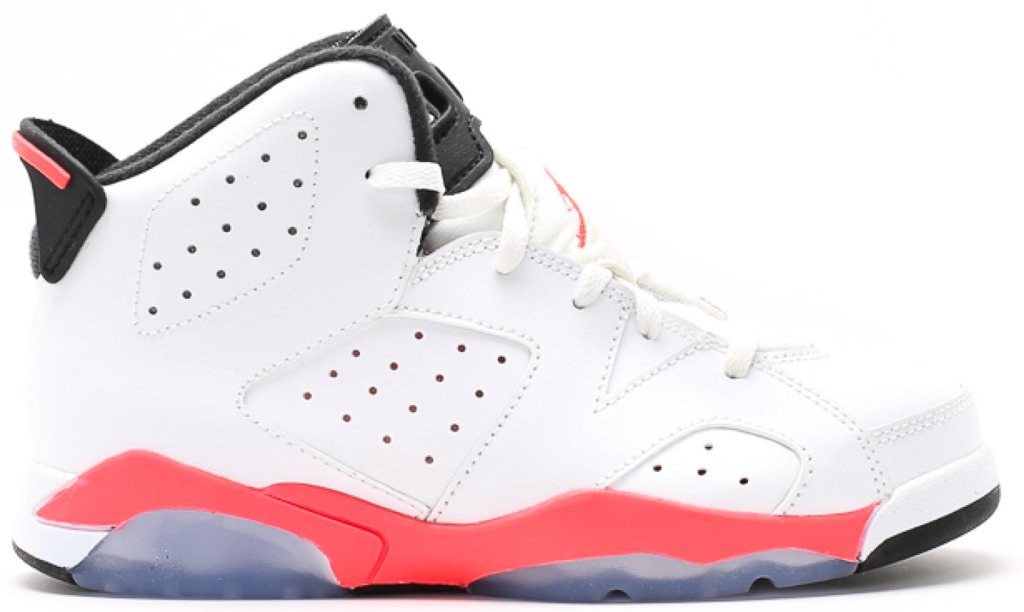 Jordan 6 Retro White Infrared 2014 (PS) White/Infrared-Black (384666-123)