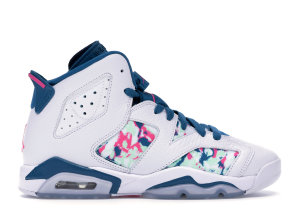 Jordan 6 Retro White Laser Fuchsia Green Abyss (GS) White/Laser Fuchsia-Green Abyss (543390-153)