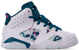 Jordan 6 Retro White Laser Fuchsia Green Abyss (PS) White/Laser Fuchsia-Green Abyss (543389-153)