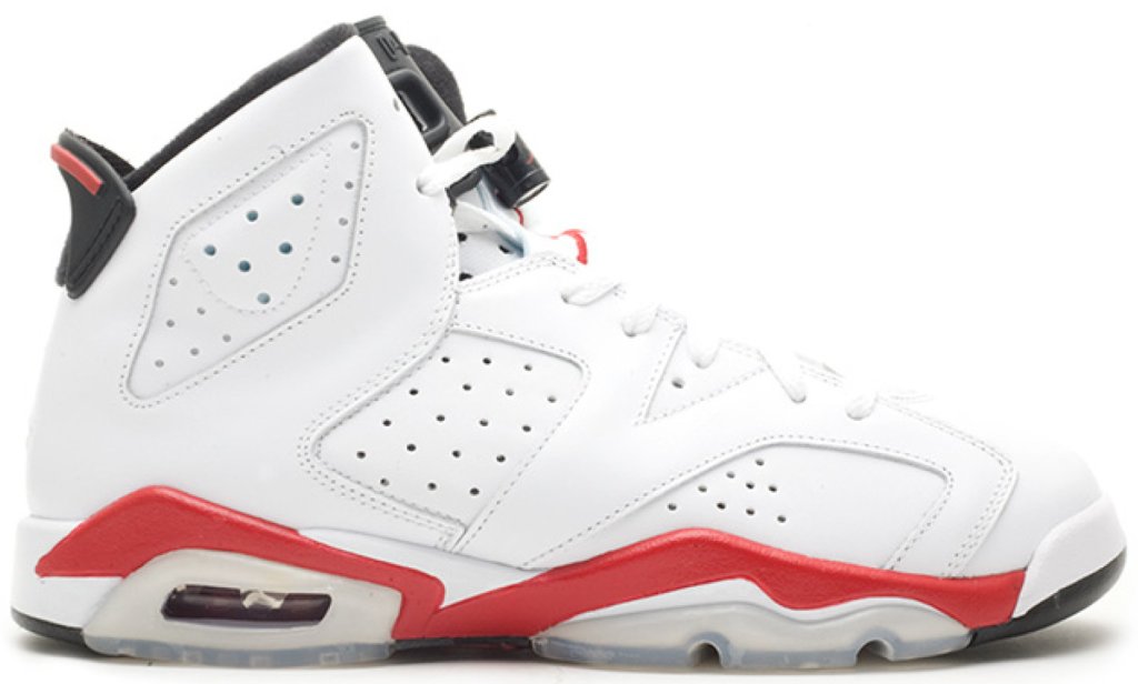 Jordan 6 Retro White Varsity Red (GS) White/Varsity Red-Black (384665-102)
