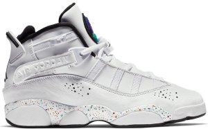 Jordan  6 Rings Confetti (GS) White/Black-White-Grey Fog (323419-100)