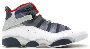 Jordan  6 Rings Olympic White/Varsity Red-Midnight Navy-Metallic Gold (322992-161)