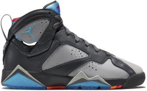 Jordan 7 Retro Barcelona Days (GS) Grey/Wolf Grey-Total Orange-Turquoise Blue (304774-016)