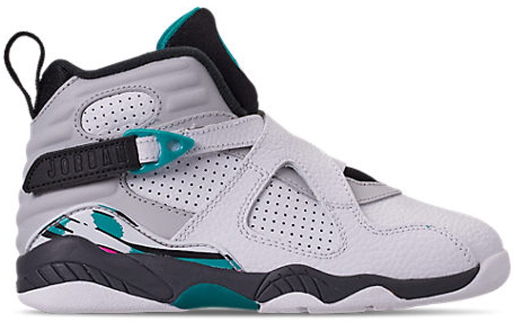 Jordan 8 Retro South Beach (PS) White/White-Turbo Green-Neutral Grey (305369-113)