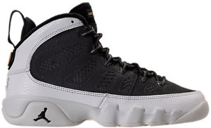 Jordan  9 Retro City of Flight (GS) Black/Black-Summit White-Metallic Gold (302359-021)