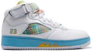 Jordan Air Force White Orange Peel 5 White/Orange-Blue Chill-Varsity Maize (322882-181)
