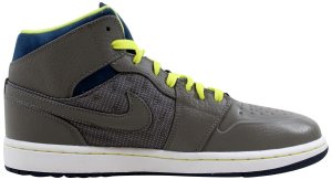 Jordan Air  I 1 Retro ’97 TXT Flat Pewter/Flat Pewter-Electric Yellow Flat Pewter/Flat Pewter-Electric Yellow (555071-045)