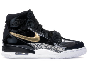 Jordan Legacy 312 Black Gold Patent Black/Metallic Gold-White (AV3922-007)