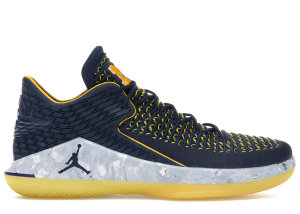 Jordan  XXXII Low Michigan College Navy/Metallic Silver-White-Amarillo (AA1256-405)