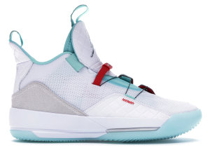 Jordan XXXIII Guo Ailun PE White/Metallic Silver-University Red-Clear Jade (AQ8830-101/BV5072-101 (Overseas))