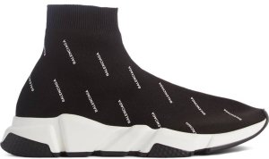 Balenciaga  Speed Trainer Logo Print Black White (W) Black/White (498343-W0650-1006)