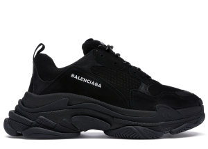 Balenciaga Triple S Triple Black 2018 Reissue Nondistressed (W) Black/Black (524036 W09O1 1000)