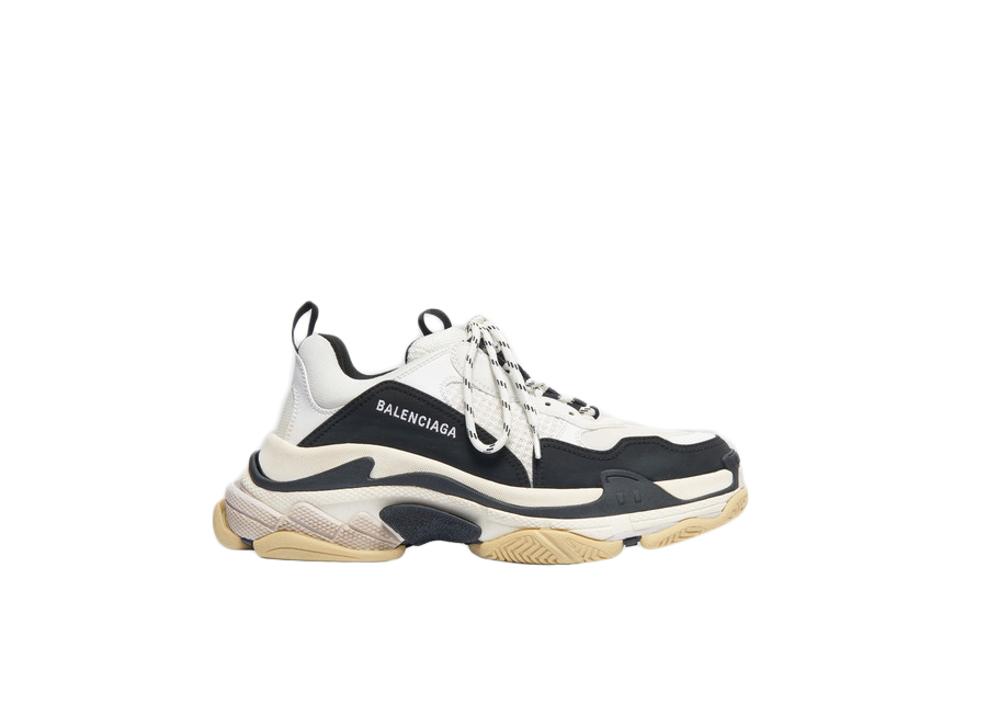 black and white balenciaga triple s