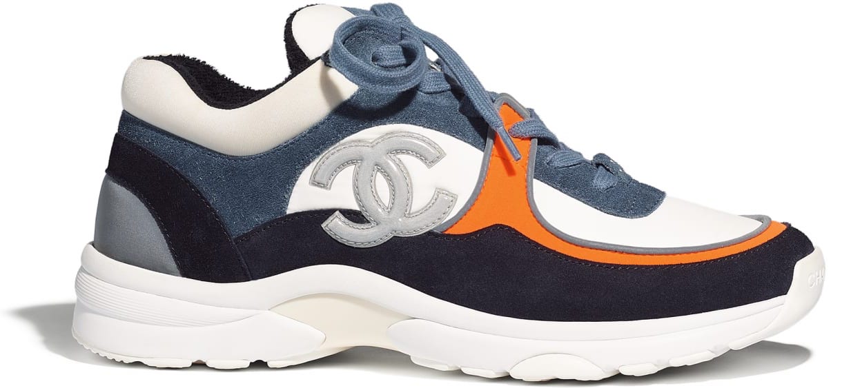 Chanel Low Top Trainer CC White Navy (W) White/Navy/Orange (G34360