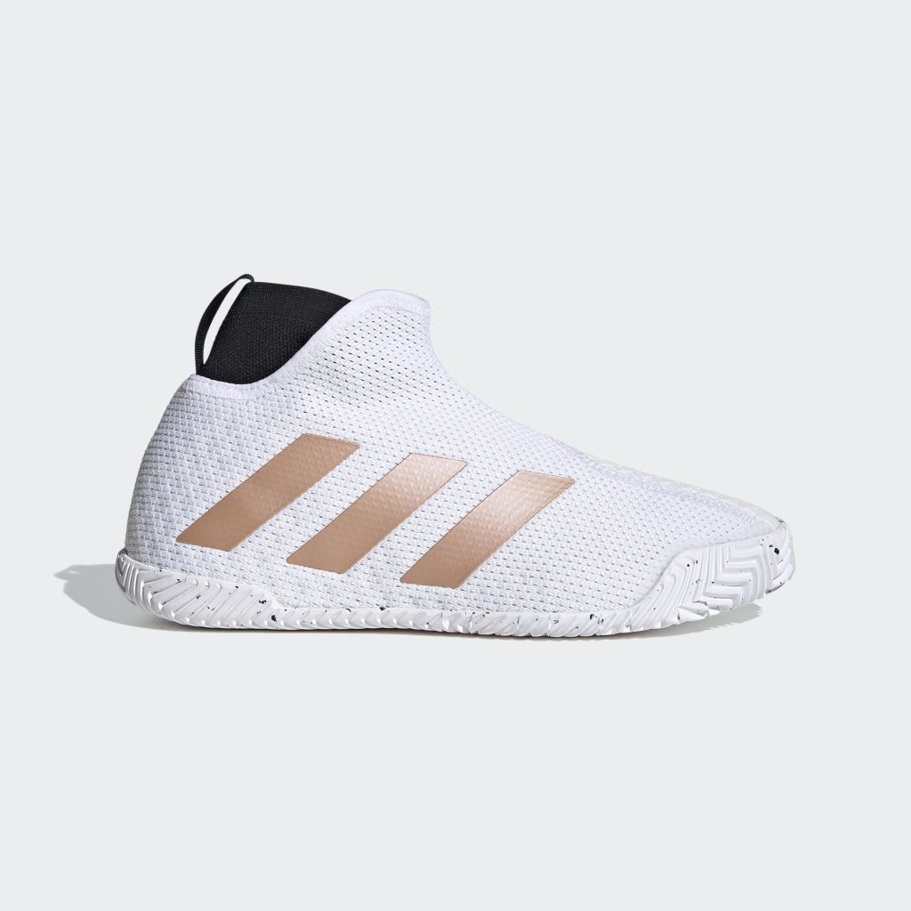 Adidas Stycon laceless hard court Tennis Shoes Cloud White / Copper Metallic / Core Black (FY2946)