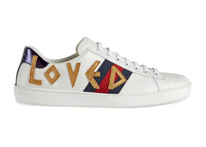 Gucci  Ace Embroidered Love White (_497090 DOPE0 9095)