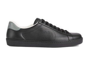 Gucci  Ace Perforated Interlocking G Black Black (599147 AYO70 1069)