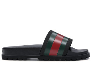 Gucci  Web Slide Sandal Black Black/Green-Red (429469 GIB10 1098)