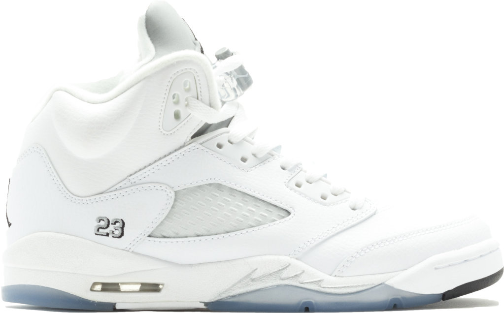 Jordan 5 Retro Metallic White 2015 (GS) White/Black-Metallic Silver (440888-130)