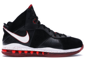 Nike  LeBron 8 Black/White/Red Black/White-Varsity Red (417098-002)