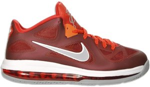Nike  LeBron 9 Low Cherry Team Red/Wolf Grey-Challenge Red-Total Crimson (510811-600)