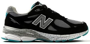 New Balance 990v3 Black Grey Teal Black/Grey (M990OB3)
