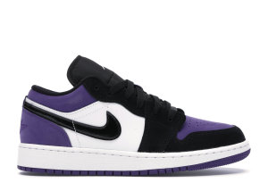 Jordan Air 1 Low Court Purple (GS) White/Black-Court Purple (553560-125)